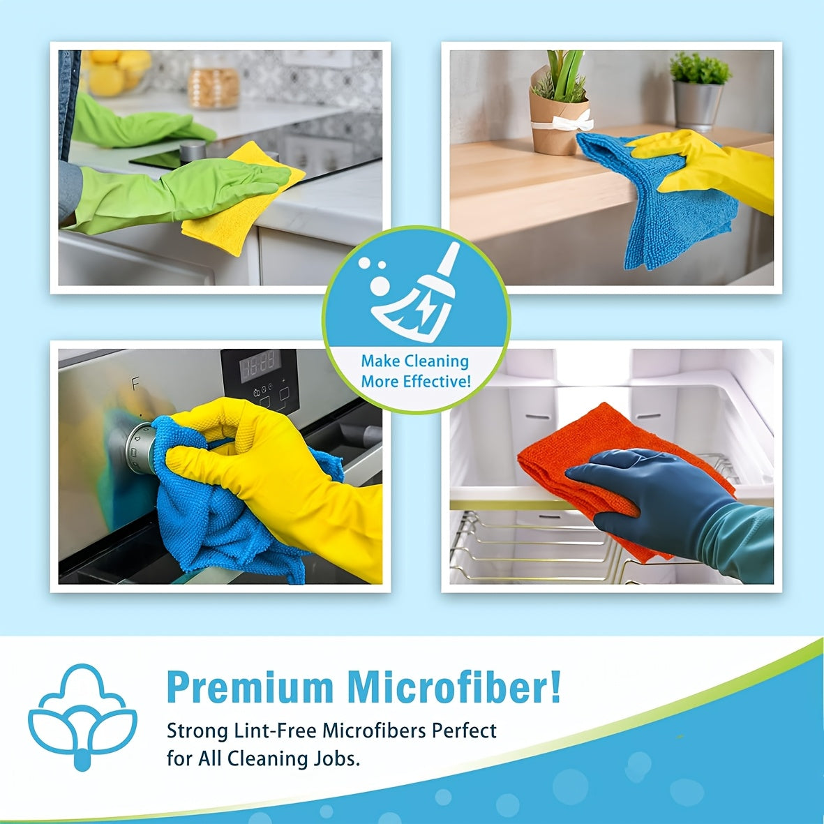 UltraSoft Microfiber UltraSoft Microfiber Cleaning Cloths | Reusable, Durable & Absorbent | Household