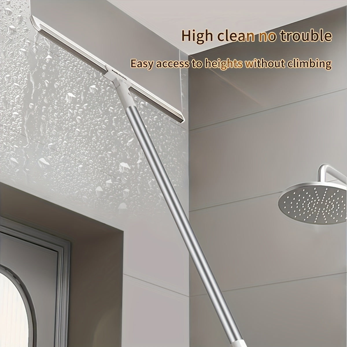 Magic Broom with Squeegee-40cm Large Head Rubber Squeegee for Floor