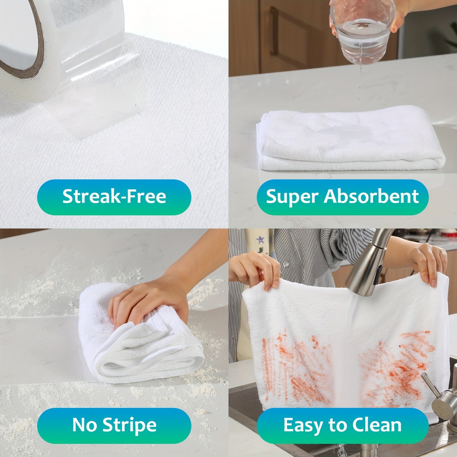 6pcs Of Oversized Microfiber Cleaning Cloths, 30 Inches X 20 Inches, Washable And Reusable