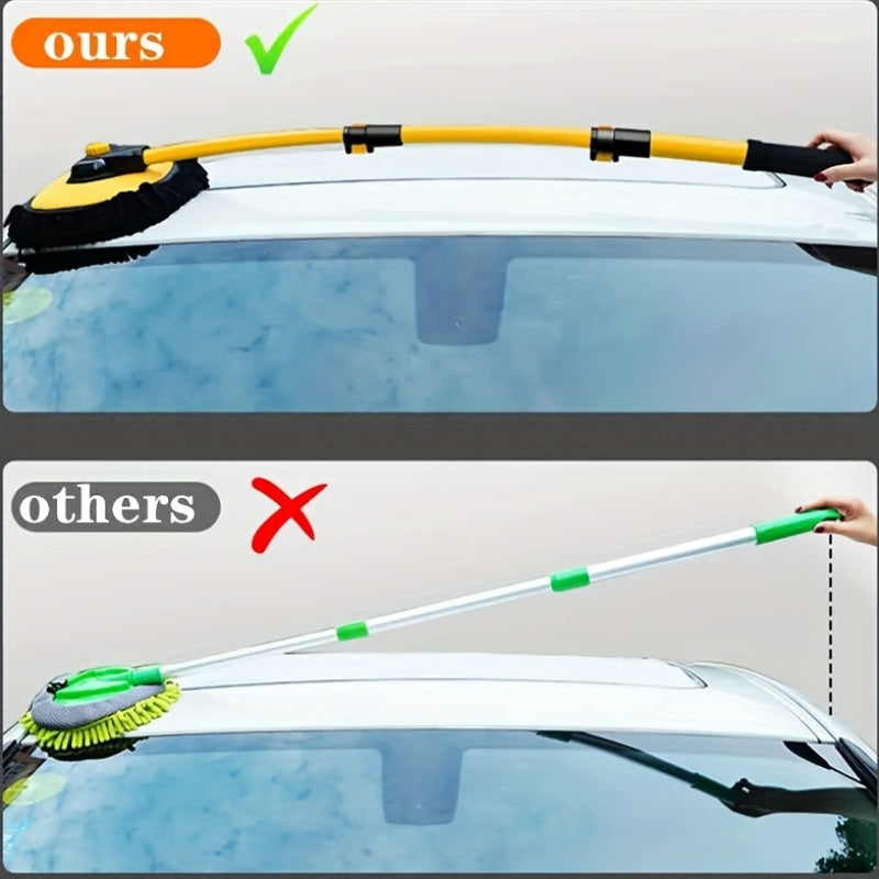 Adjustable Long Handle Vehicle Wash Brush with Extendable Cleaning Mop And Rotating Head