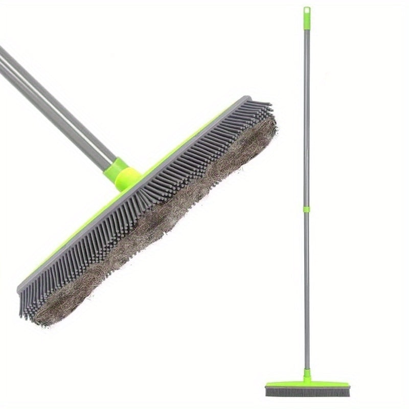 Multi-Functional Cleaning Set: Floor Broom + Pet Rubber Brush + Hand-Free Mop