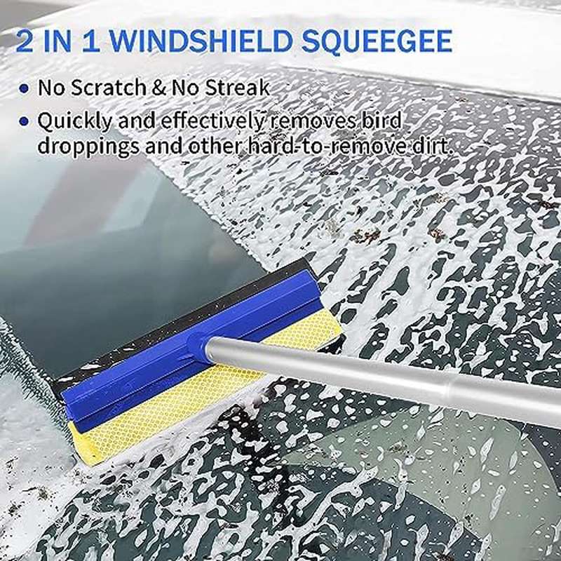 62 Long Handle Car Wash Brush, Scratch - Free Soft Bristles, Sturdy Mop