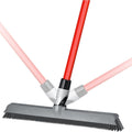2-in-1 Heavy-Duty Rubber Broom with Long Handle & Swivel - Heavy-Duty Carpet Rake