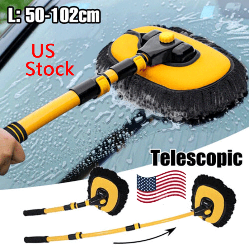 Car Wash Brush, Cleaning Mop, Auto Detailing Kit, long handle vehicle cleaning tool with sponge