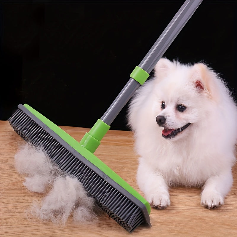 Multi-Functional Cleaning Set: Floor Broom + Pet Rubber Brush + Hand-Free Mop