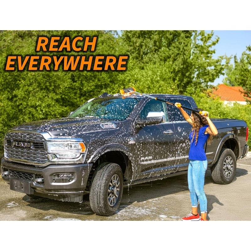Car RV Wash Brush Kit | 48-144 Long Extendable Handle with Microfiber Car Mop, Soft Brush