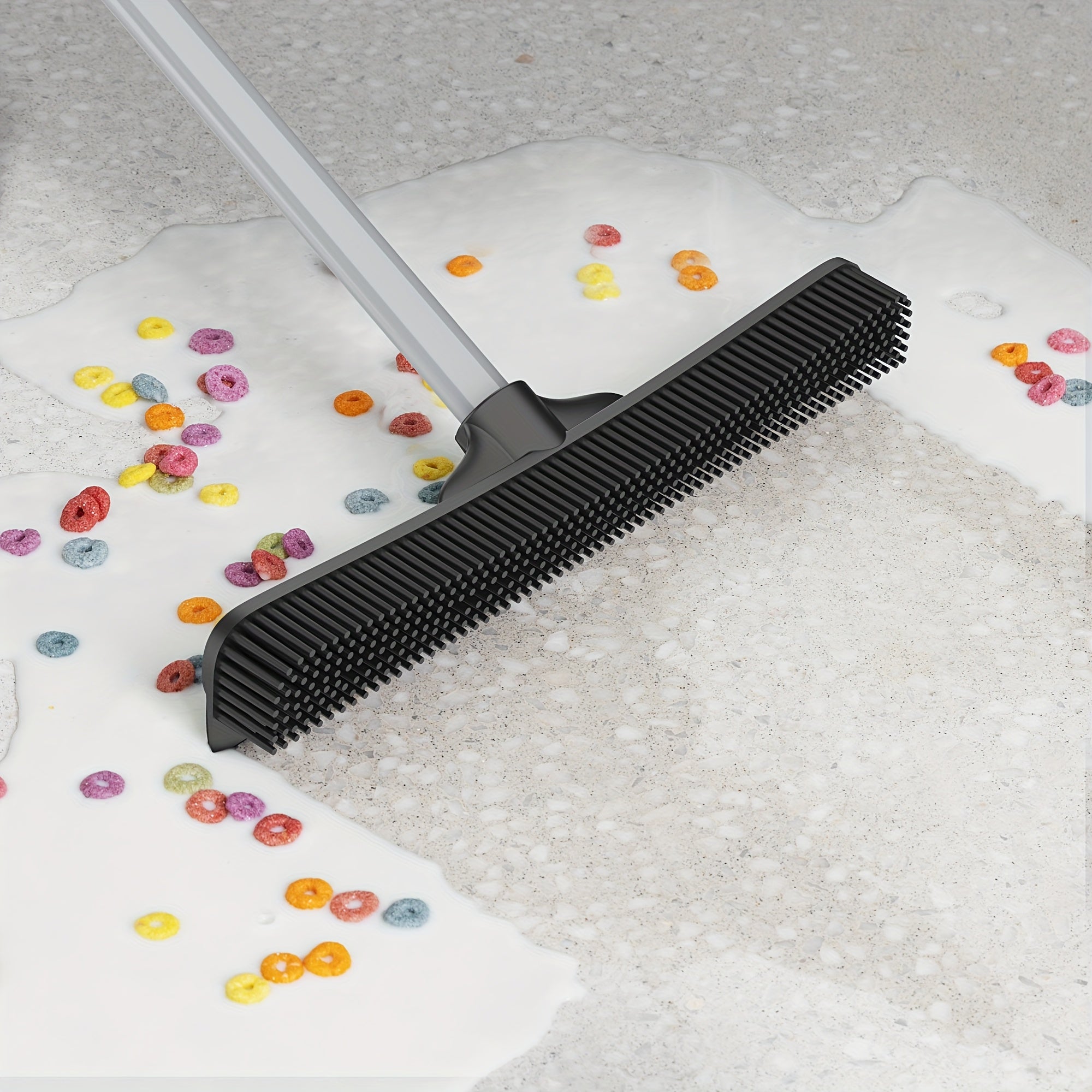 emmama Brand Rubber Broom with Squeegee, for Carpet Cleaning, Bathroom Cleaning