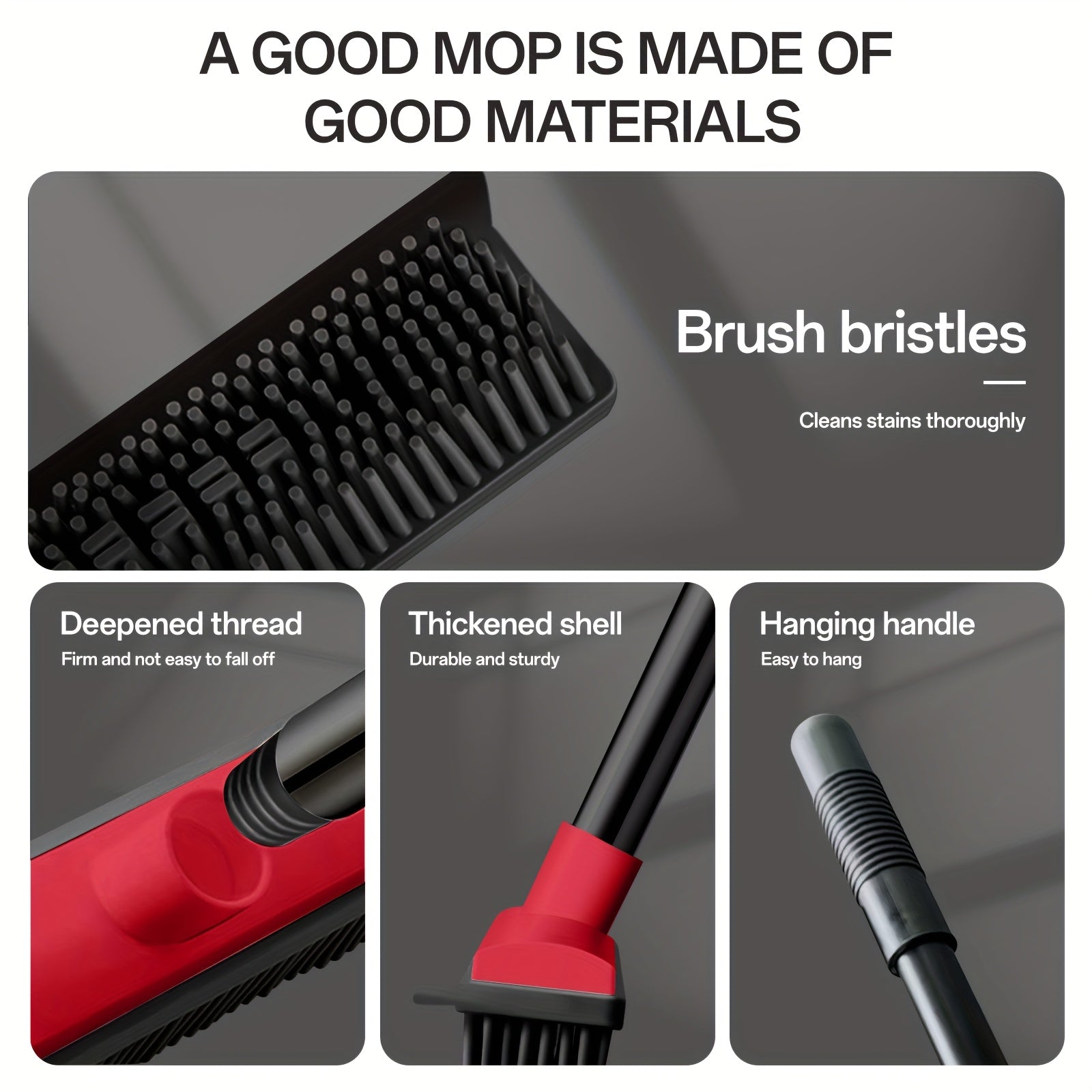 1-in-1 Pet Hair Remover Broom with Squeegee & Brush - Heavy-Duty Rubber Floor Sweeper for