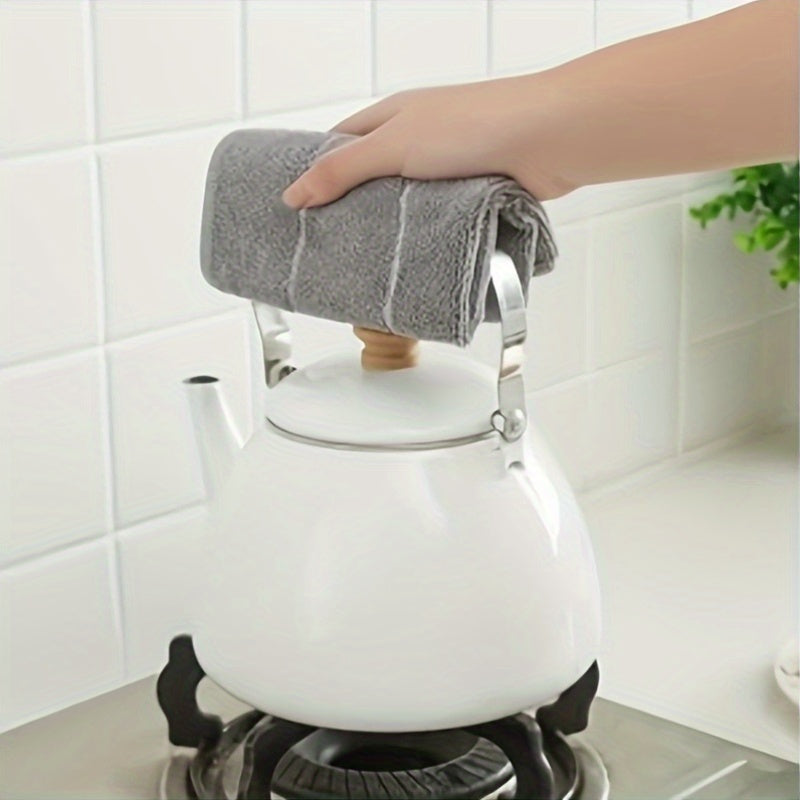 Super Absorbent Microfiber Kitchen Towels - Rapidly Suck Up Liquids with Stylish Extra-Wide Gray & White Stripes