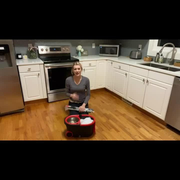 Spin Mop And Bucket with Wringer Set On Wheels