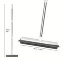 1-in-1 Pet Hair Remover Broom with Squeegee & Brush - Heavy-Duty Rubber Floor Sweeper for