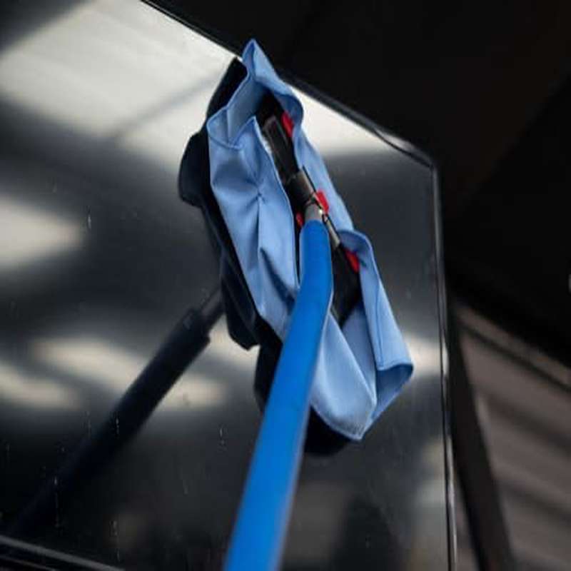 Mitt on a Stick PRO for Car Wash - Extendable Brush, Mop Mitt with Blue Noodle Mesh Cover