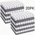 Super Absorbent Microfiber Kitchen Towels - Rapidly Suck Up Liquids with Stylish Extra-Wide Gray & White Stripes