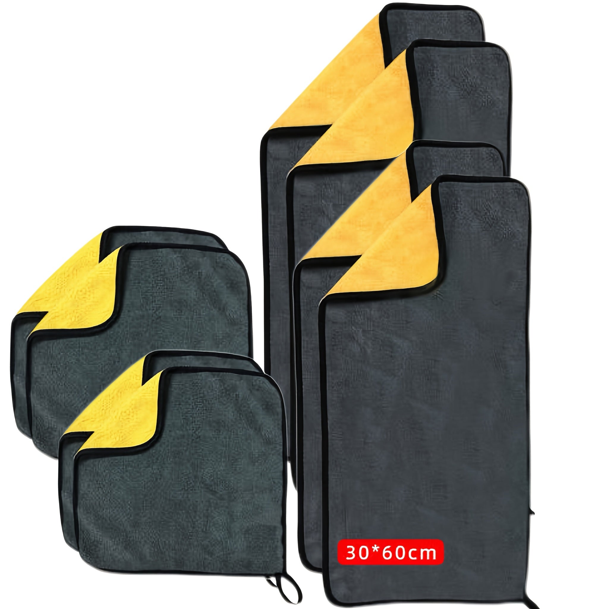 8pcs Microfiber Car Cleaning Towels - 11.81x11.81inch & 11.81x23.62inch, Absorbent & Shed-Free