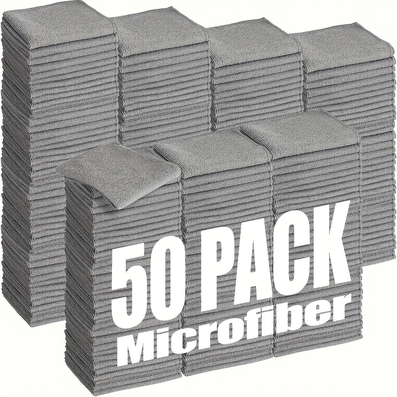 Microfiber Cleaning Cloths 50pcs Gray Microfiber Cleaning Cloths - Super Absorbent