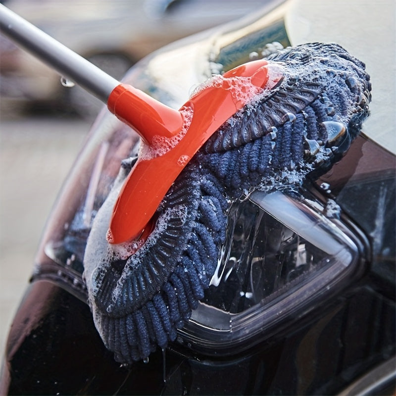 Durable Car Wash Brush Kit Durable Chenille Double Brush Head Microfiber Car Wash Brush Mop Kit