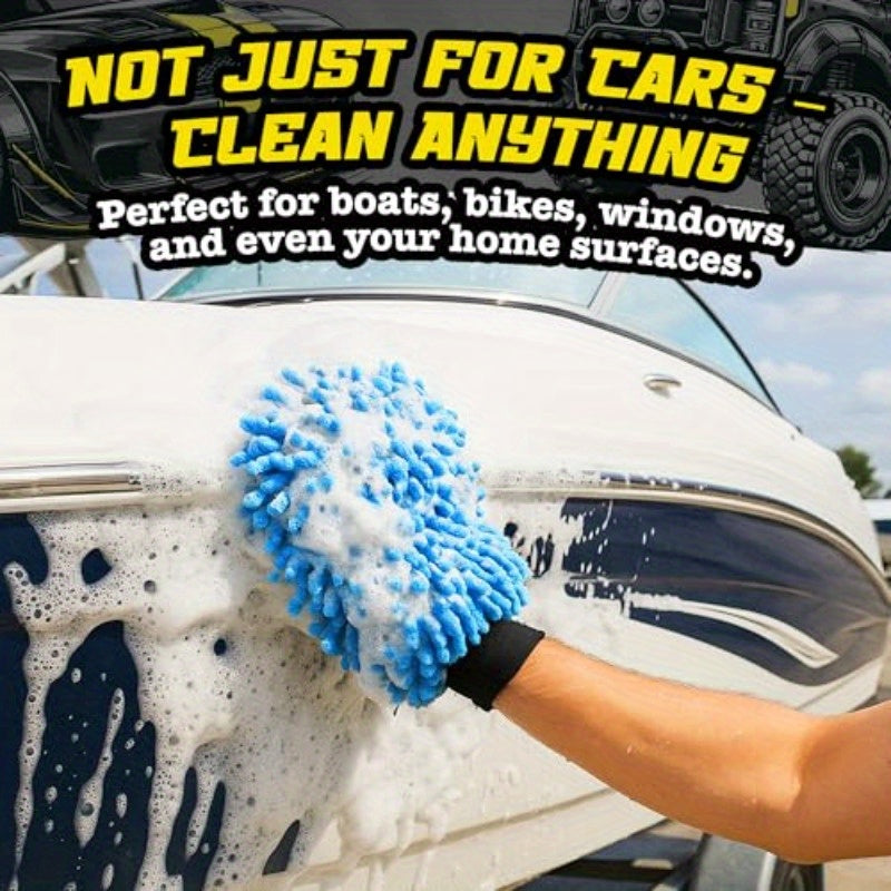 Ultrasoft Wash Mitt And Towel Set by Salty Captain, Designed for Scratch-Free Cleaning