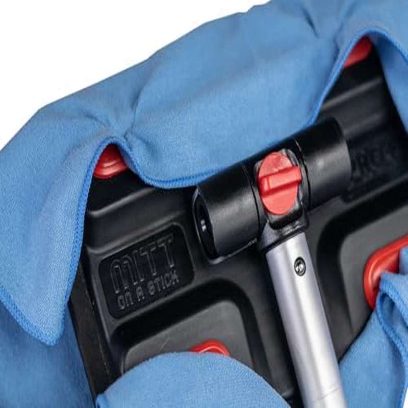 Mitt on a Stick PRO for Car Wash - Extendable Brush, Mop Mitt with Blue Noodle Mesh Cover