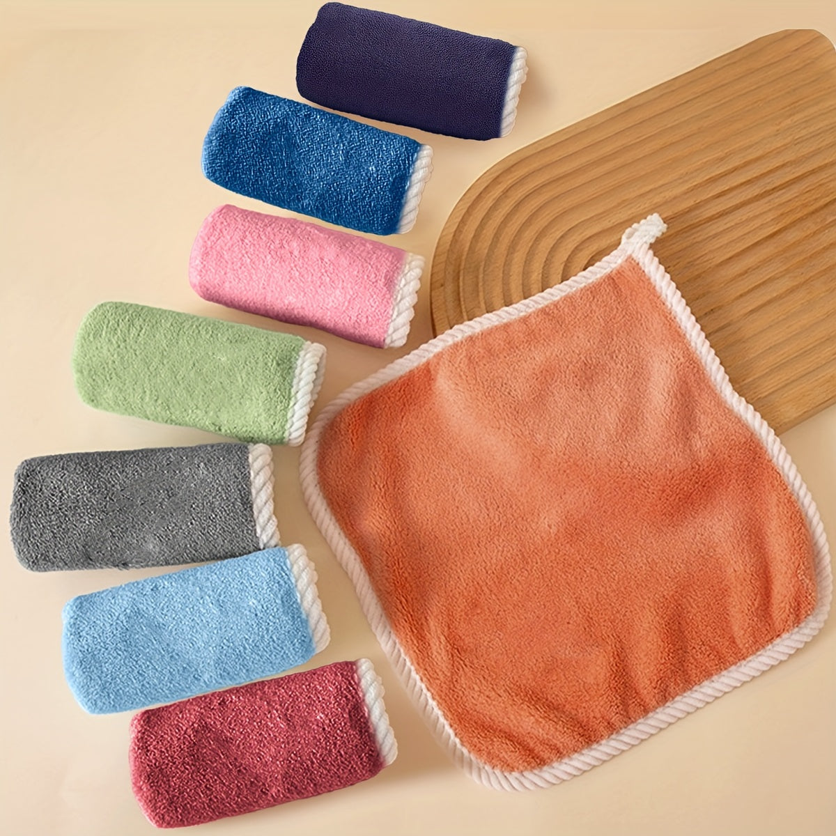 12pcs Ultra Absorbent Microfiber Cleaning Cloths with Hanging Loop - Versatile for Kitchen