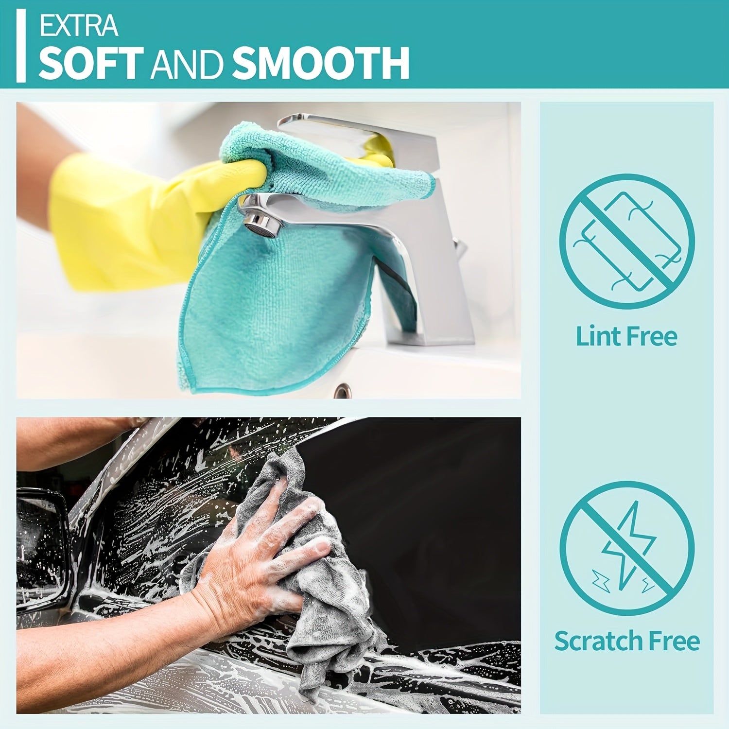 UltraSoft Microfiber UltraSoft Microfiber Cleaning Cloths | Reusable, Durable & Absorbent | Household