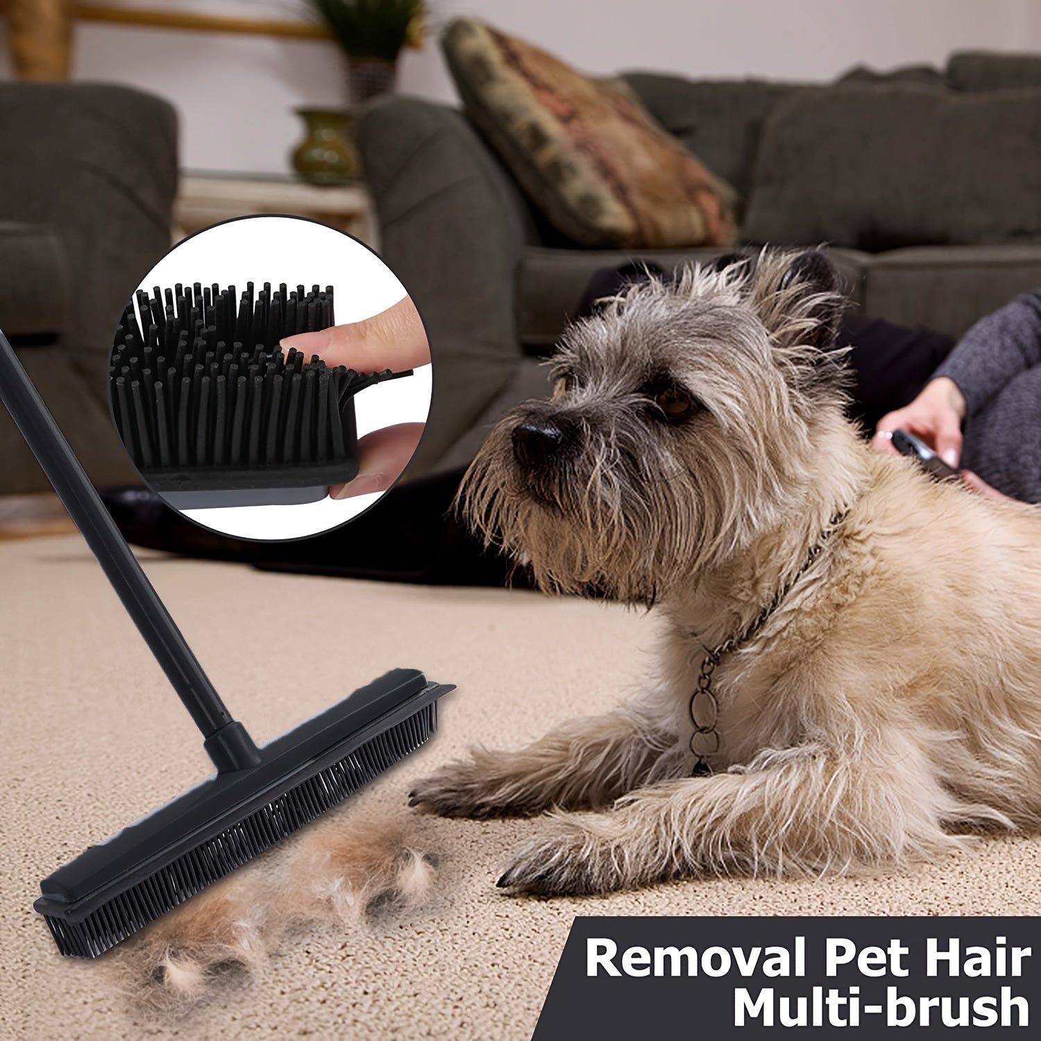 Pet Hair Broom Rubber Floor Brush