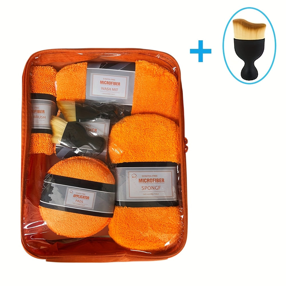 11+1pc Car Cleaning Kit with 11pcs Microfiber Cleaning Cloths