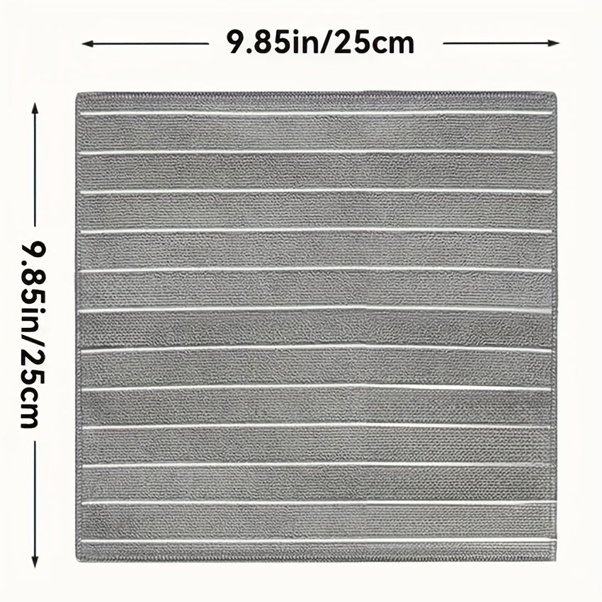 Super Absorbent Microfiber Kitchen Towels - Rapidly Suck Up Liquids with Stylish Extra-Wide Gray & White Stripes