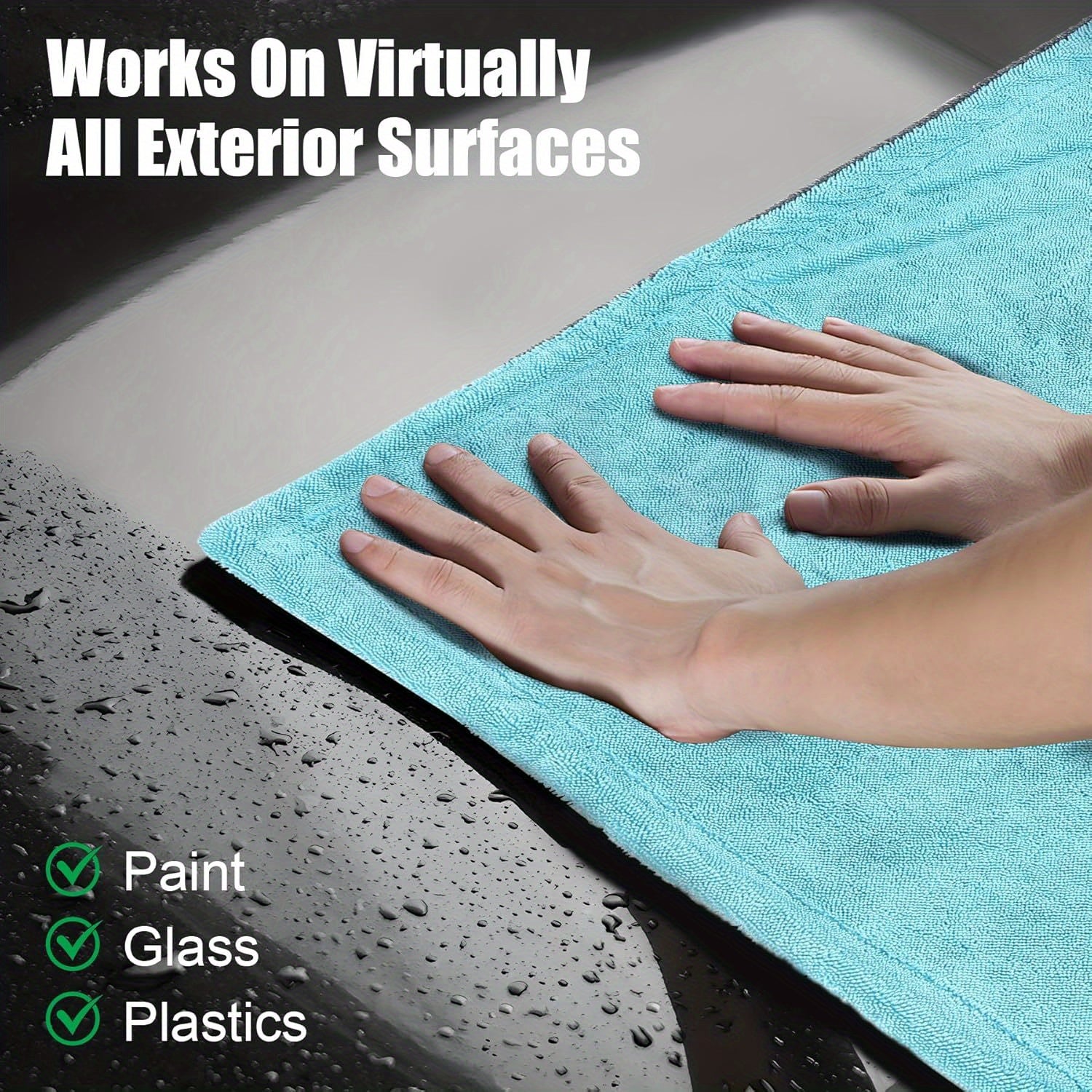 2-Pack Microfiber Car Drying Towels, 1300 GSM Double Twisted Loop, Extra Large 24\