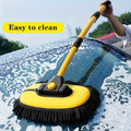 Easy-to-Clean Microfiber Car Wash Mop with Extendable Handle- Soft Brush, Bent Rod Design for Efficient Cleaning