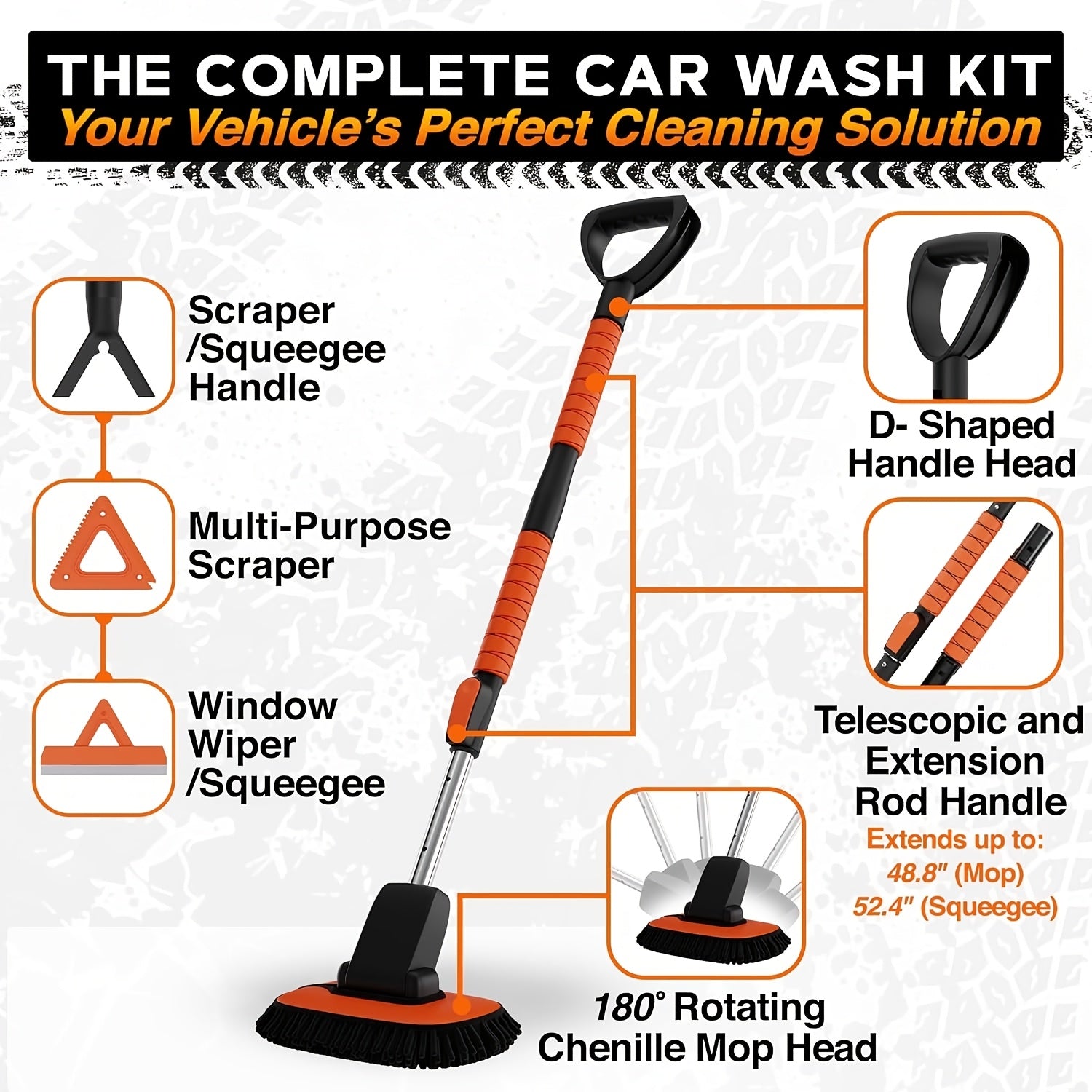 Premium Car Wash Detailing Kit with 48.8\