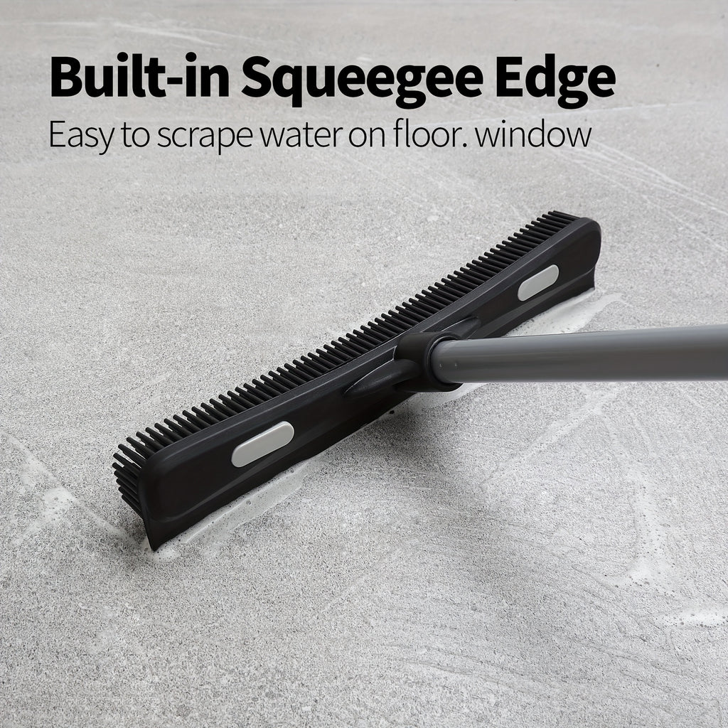 emmama Brand Rubber Broom with Squeegee, for Carpet Cleaning, Bathroom Cleaning