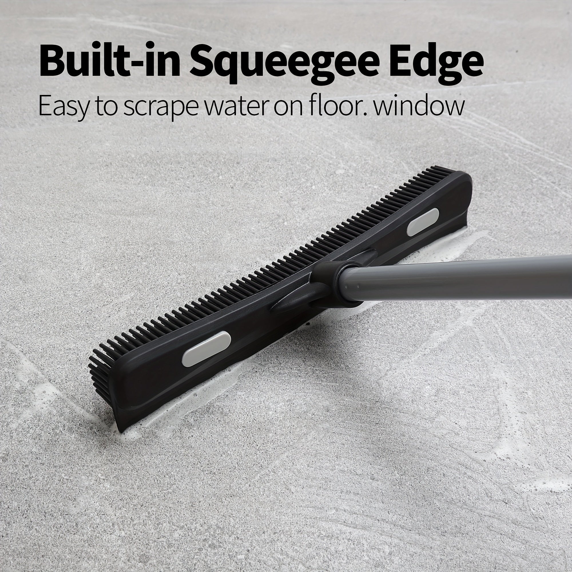 emmama Brand Rubber Broom with Squeegee, for Carpet Cleaning, Bathroom Cleaning