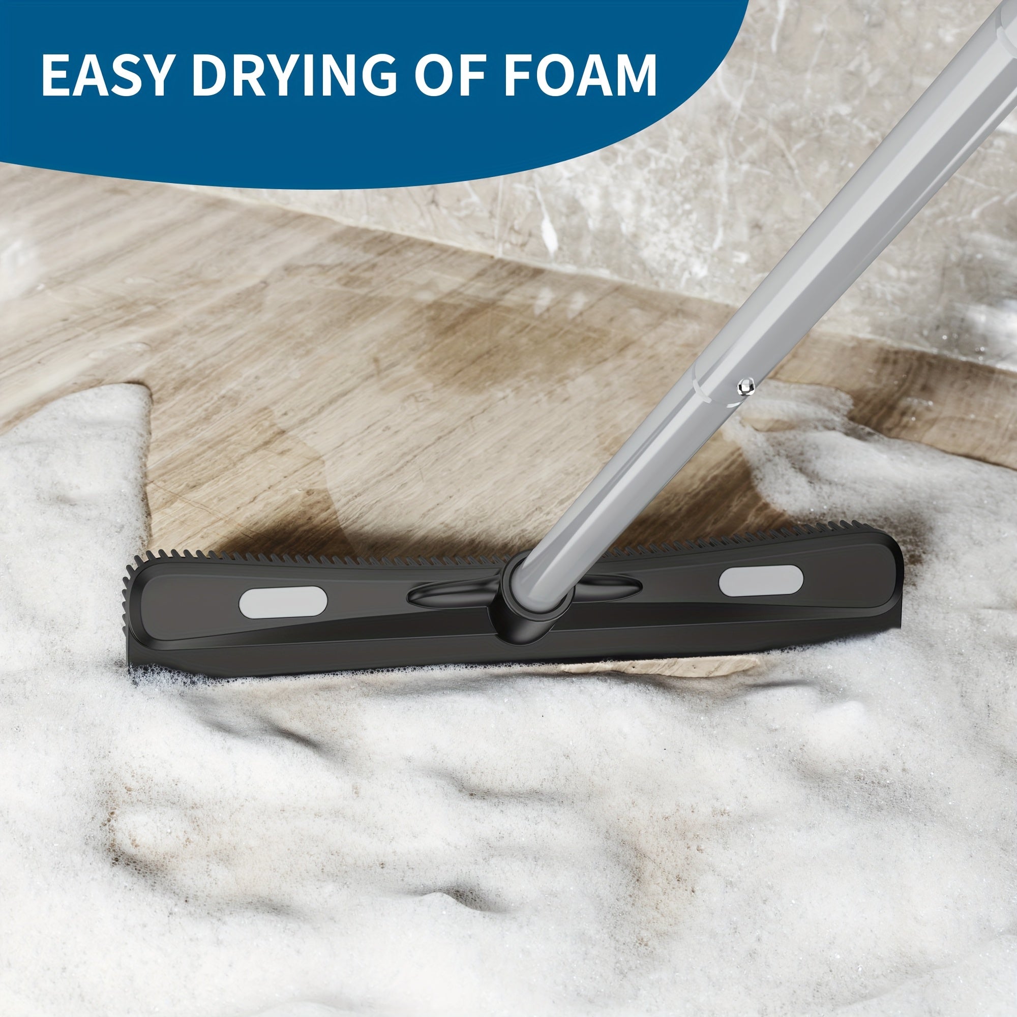 emmama Brand Rubber Broom with Squeegee, for Carpet Cleaning, Bathroom Cleaning