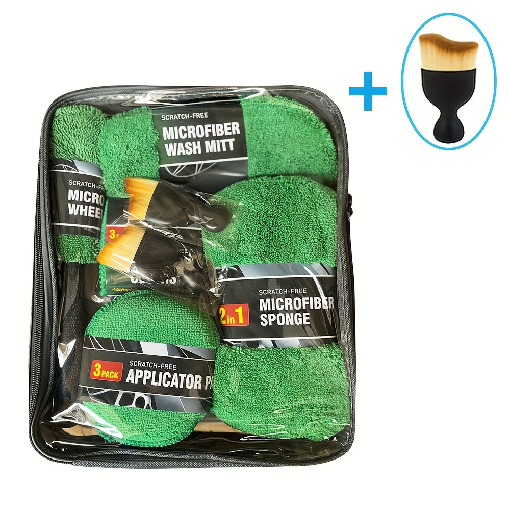 11+1pc Car Cleaning Kit with 11pcs Microfiber Cleaning Cloths
